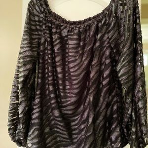 WHBM Black and Silver off shoulder top